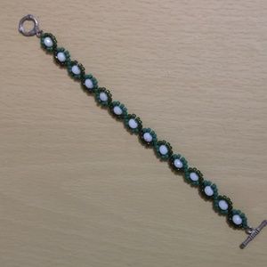 Green And White Bracelet